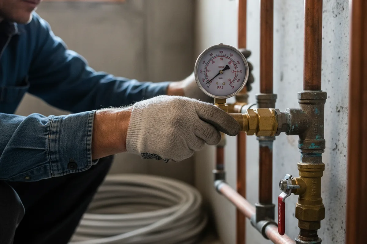 Pressure testing a repaired line during Water Line Repair in Homestead